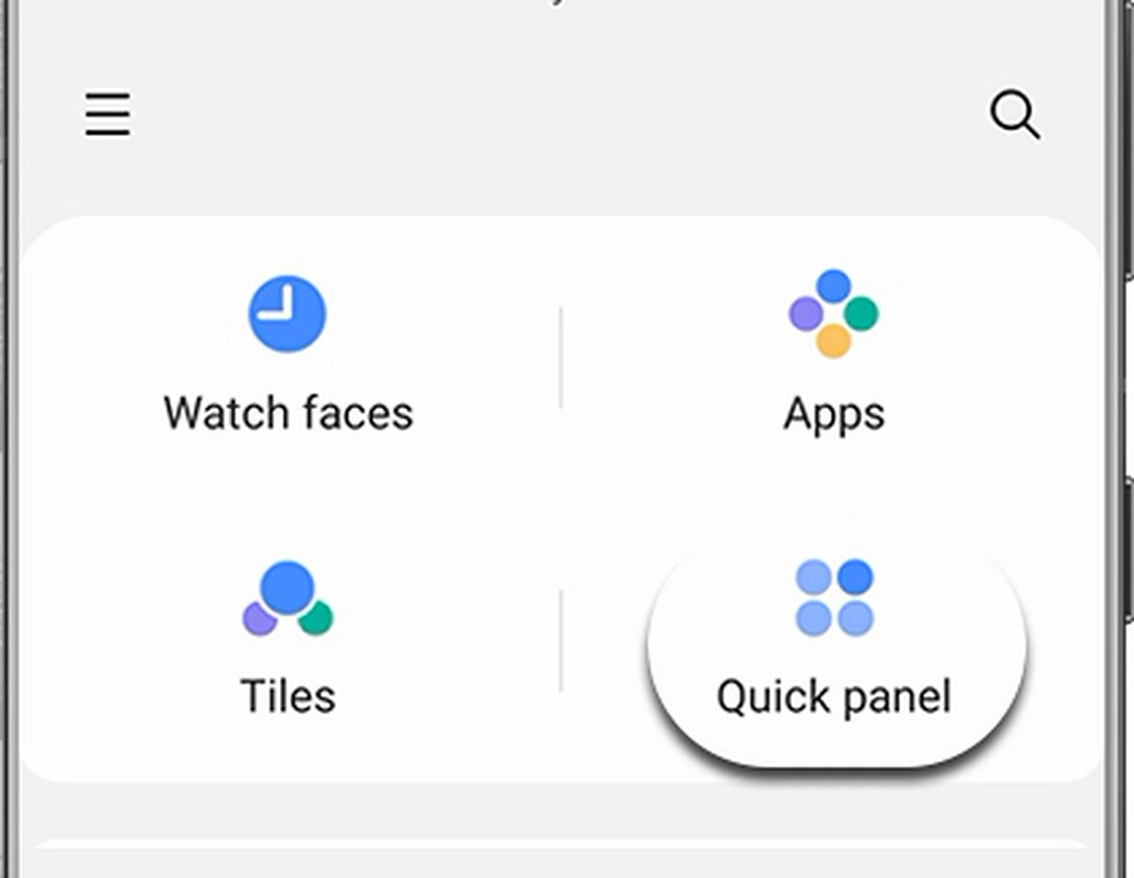 Watch4-era Quick panel settings