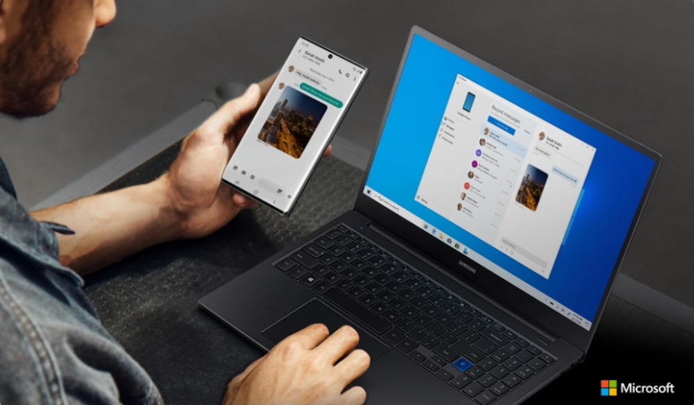 Messaging across Galaxy Note10 and Windows Your Phone