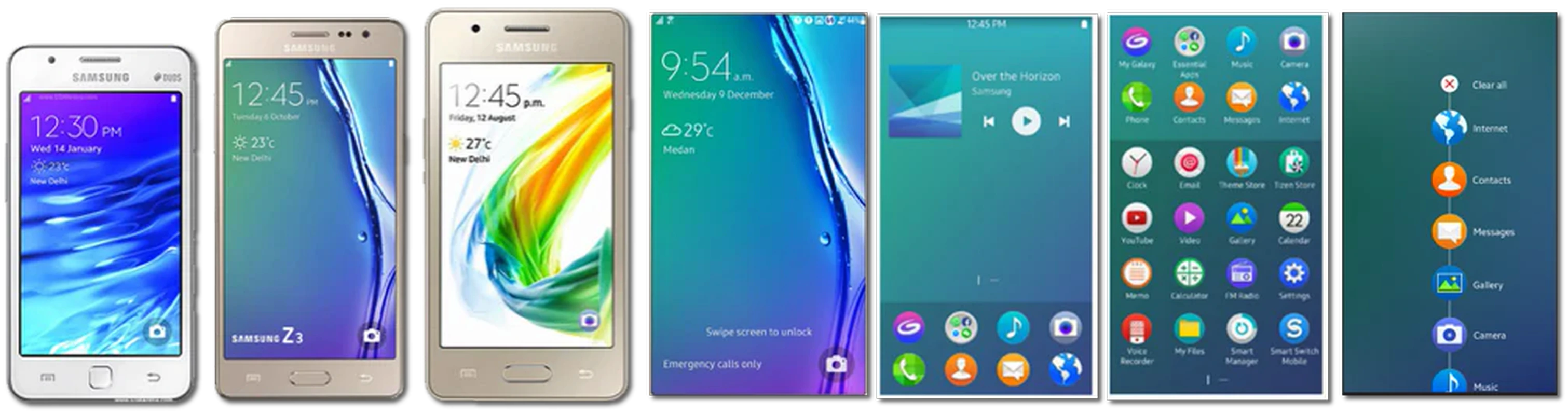 Tizen Phone interface lineup